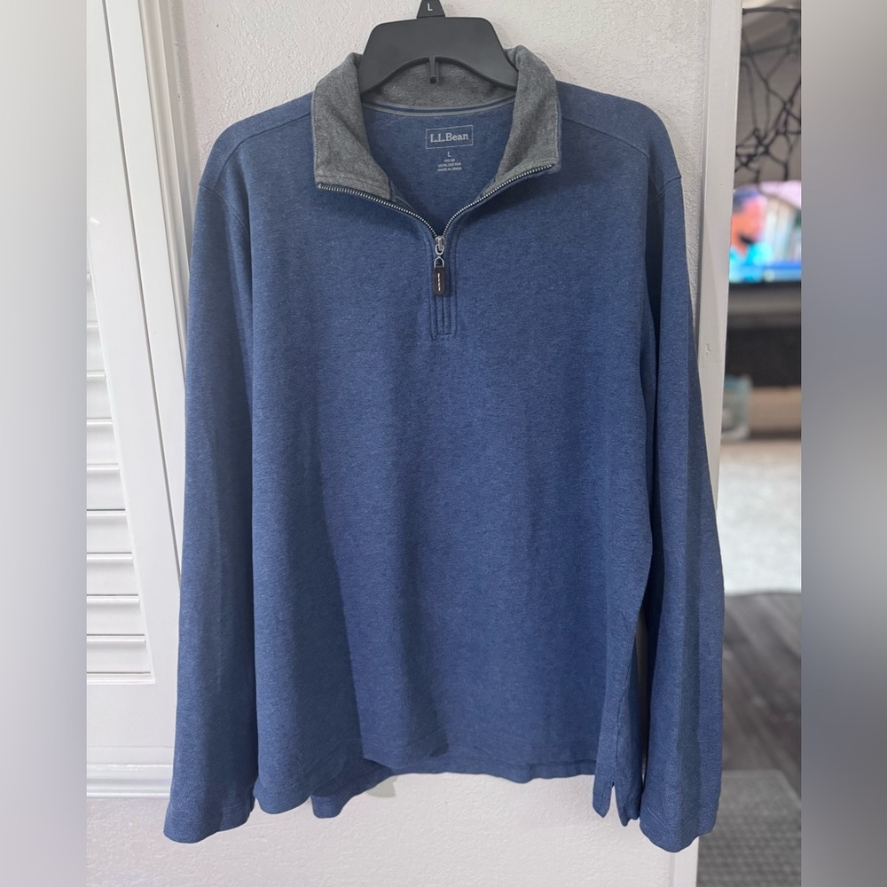 L.L. Bean Men's Navy 1/4 Zip Sweater
